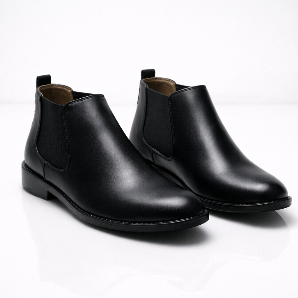 WALKAWAY Classic Chelsea Boot CC118 – Black Leather Boots Men