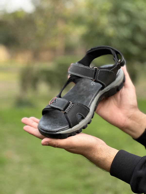 ARISTO LEATHER SANDALS - BLACK