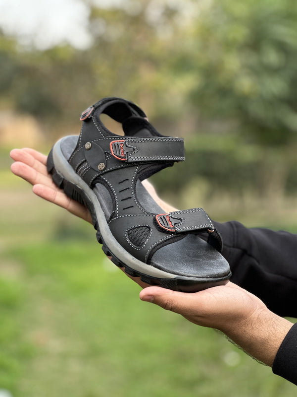 ARISTO LEATHER SANDALS - BLACK